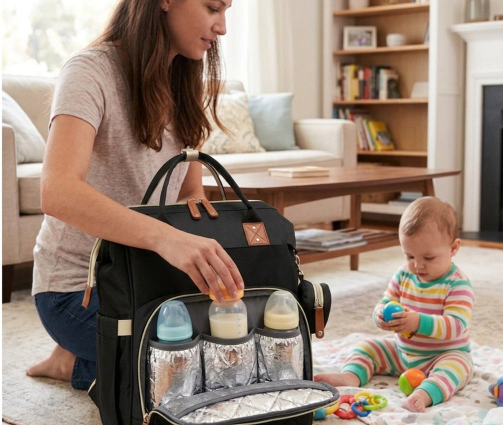 3-in-1 Travel Diaper Backpack with Foldable Baby Bed – Perfect for On-the-Go Parents