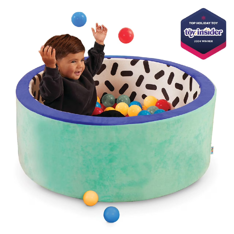 Battat Hop In Foam Ball Pit with 65+ Crush-Proof Balls Washable Cover Modern Toddler Play Space