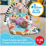 Fisher-Price Glow and Grow Kick & Play Piano Gym Blue High Contrast Arch Smart Stages Learning