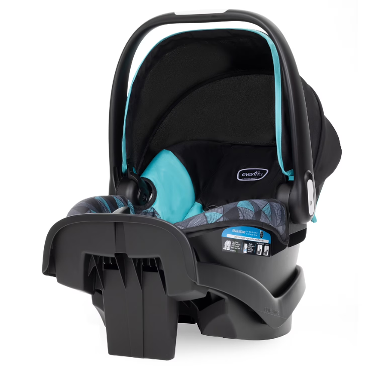 Evenflo NurtureMax Infant Car Seat Dallas Blue Lightweight Rear Facing 5-Point Harness Handle